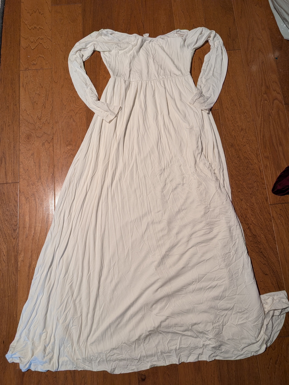 Pinkblush Maternity White Long Sleeve Maxi Dress - Soft Ivory Flow